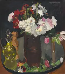 Fairfield Porter, Still Life of Flowers on a Mirror, 1966, oil on canvas