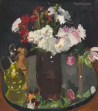 Fairfield Porter, Still Life of Flowers on a Mirror