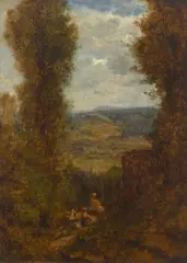 Italy by George Inness, circa 1874, oil on canvas, sold May 2022