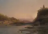 Hermann Herzog, Evening Campfire on the Susquehanna