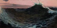 William de Leftwich Dodge, Surf Under Red Skies, circa 1906-20, oil on canvas
