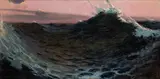 William de Leftwich Dodge, Surf Under Red Skies, circa 1906-20, oil on canvas