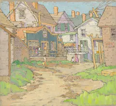Eleanor Parke Custis, The By-Way, Boothbay Harbor, Maine, gouache and charcoal on paper
