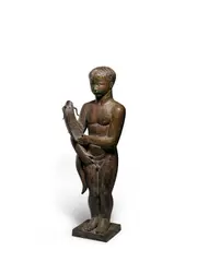 John Storrs, Boy with Catfish (Fountain), circa 1911-1917, bronze with brown and verdigris patina