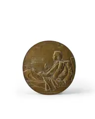 Augustus Saint-Gaudens, Robert Louis Stevenson, 1887, bronze with brown patina