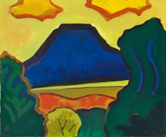 David Barbero, Pedernal - Two Junipers, acrylic on canvas