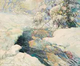 George Wharton Edwards, Ice Bound Brook, oil on canvas