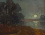 Bertha Stringer Lee, Nocturne, oil on board