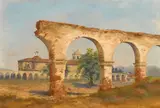 Mission San Luis Rey by American School, 1903, oil on canvas, sold Dec 2021