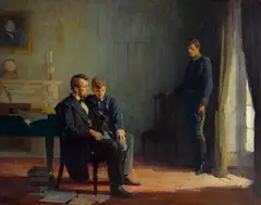 Pruett A. Carter, Lincoln and his sons, 1924, oil on canvas