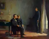 Pruett A. Carter, Lincoln and his sons, 1924, oil on canvas