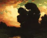 Carl Jonnevold, Sunset, oil on canvas