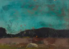 Julian Rix, Landscape, oil on panel