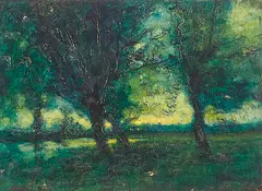 Karl Schmidt, At the Edge of the Stream, 1915, oil on panel