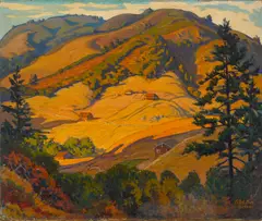 Maurice Del Mue, Houses in the Golden Hills, 1922, oil on canvas