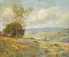 Angel Espoy, California wildflowers, oil on canvas