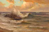 Angel Espoy, Waves breaking, oil on canvas
