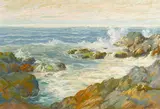 Carl Sammons, Rocky Shore, 1922, pastel on cream paper