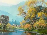 Albert Thomas Derome, Los Gatos Looking West from Picnic Ground and River Scene (a group of two)