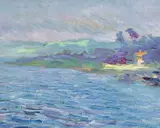 Lillie May Nicholson, Winter Suns Spots - Pacific Grove, oil on Masonite
