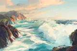 Bennett Bradbury, Afternoon at Garrapata, near Carmel, oil on canvas
