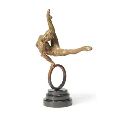 The Gymnast - State I by Richard MacDonald, 1995, bronze with a variable brown patina, sold Dec 2021