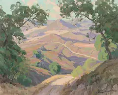 George Henry Melcher, Road Up The Mountain, oil on canvas