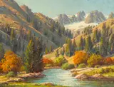 Paul Grimm, Sierra Autumn (South Fork of Palisades Glacier at Big Pine Glacier Lodge)