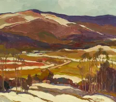George Spangenberg, Snow in the Valley, Descanso, oil on board