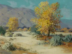Carl Sammons, Cottonwoods, Autumn, Palm Springs and Smoke Trees, Palm Springs (a group of two), 1945