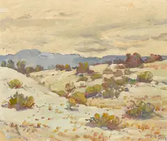 Desert Dunes - Forenoon by Charles A. Fries, 1933, oil on canvas, offered Dec 2021