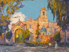 Orrin A. White, The Blue Dome, The Old Church of Churubusco, environs of Mexico City, oil on canvas