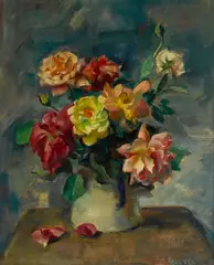 Ejnar Hansen, Still life with roses, oil on canvas