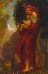 Claude Charles Buck, Mother and Child, oil on panel