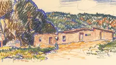 Harvey Dunn, Adobe House, Trinidad, Colorado, 1936, pastel on paper