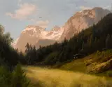 Hermann Herzog, From the Bavarian Oberland, oil on canvas