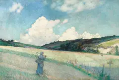 Dawson Dawson-Watson, Untitled (Harvester in a Field), 1898, oil on canvas