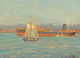 Granville Redmond, At Anchor, San Francisco Bay