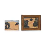 Gottardo Piazzoni, Piazzoni Ranch, Carmel Valley; Golden Hills with Oaks / Autumn Hillside by the Water (double-sided) (a group of two)