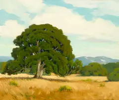 Monterey Oaks by Arthur Hill Gilbert, oil on canvas, sold Nov 2021