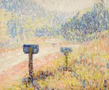 William Clapp, Mailboxes, 1936, oil on board