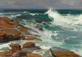Franz Bischoff, Waves along a rocky outcrop