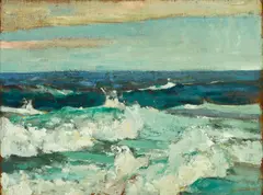 Karl Schmidt, Seashore, 1915, oil on panel