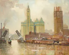 Frank Coburn, The Gate to a Great City, oil on canvas