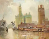 Frank Coburn, The Gate to a Great City, oil on canvas
