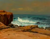 Alfred R. Mitchell, Brisk Day (La Jolla), oil on board