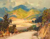 Alfred R. Mitchell, Road from Julian, oil on board
