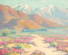 Carpet of flowers - the Desert by Benjamin Brown, oil on canvas, sold Nov 2021