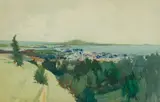 Francis McComas, City by the Sea, 1898, gouache, watercolor and graphite on paper