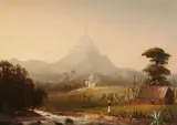 Norton Bush, Mountain Landscape with Church